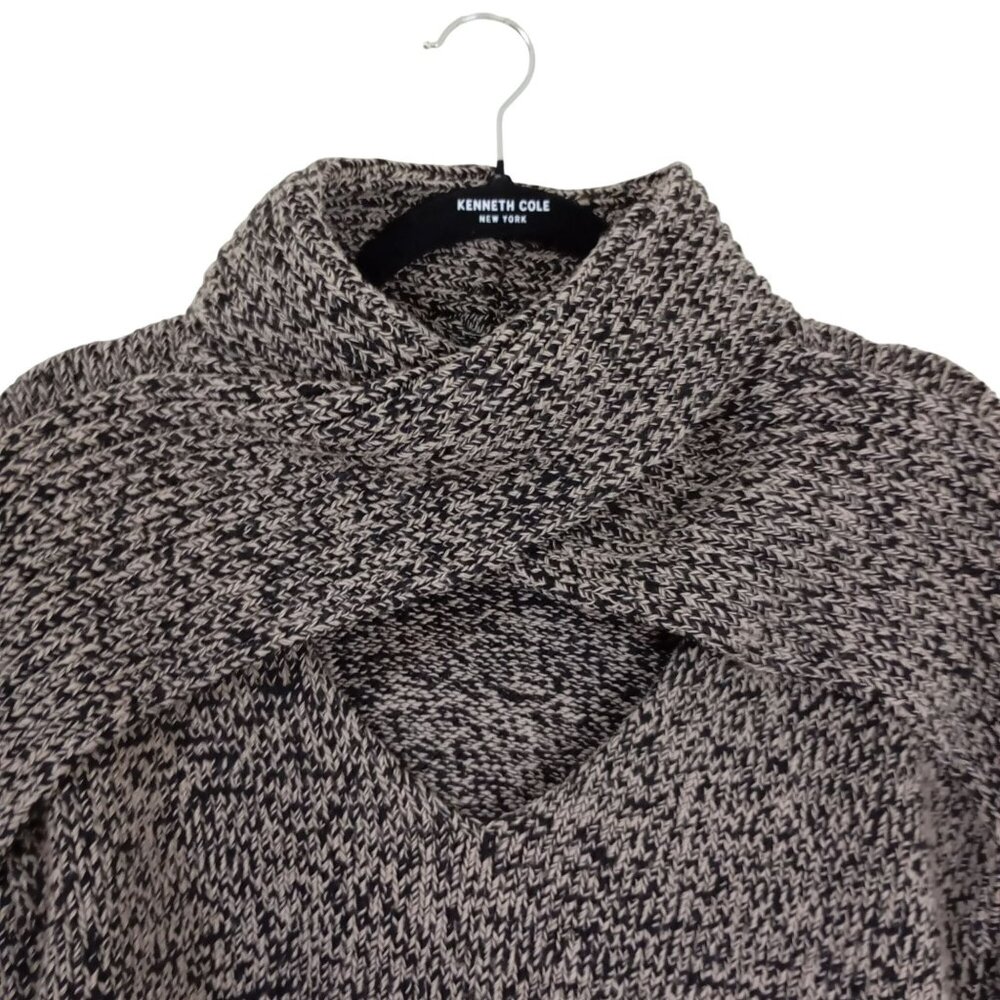 Zara Sweater Size M Womens Black & Beige Chunky Knit Cowl Neck - Picture 5 of 10